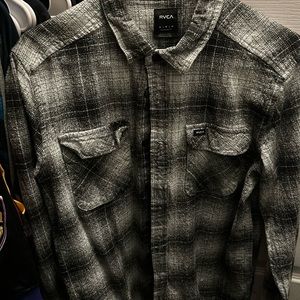 RVCA flannel with a checkered pattern.